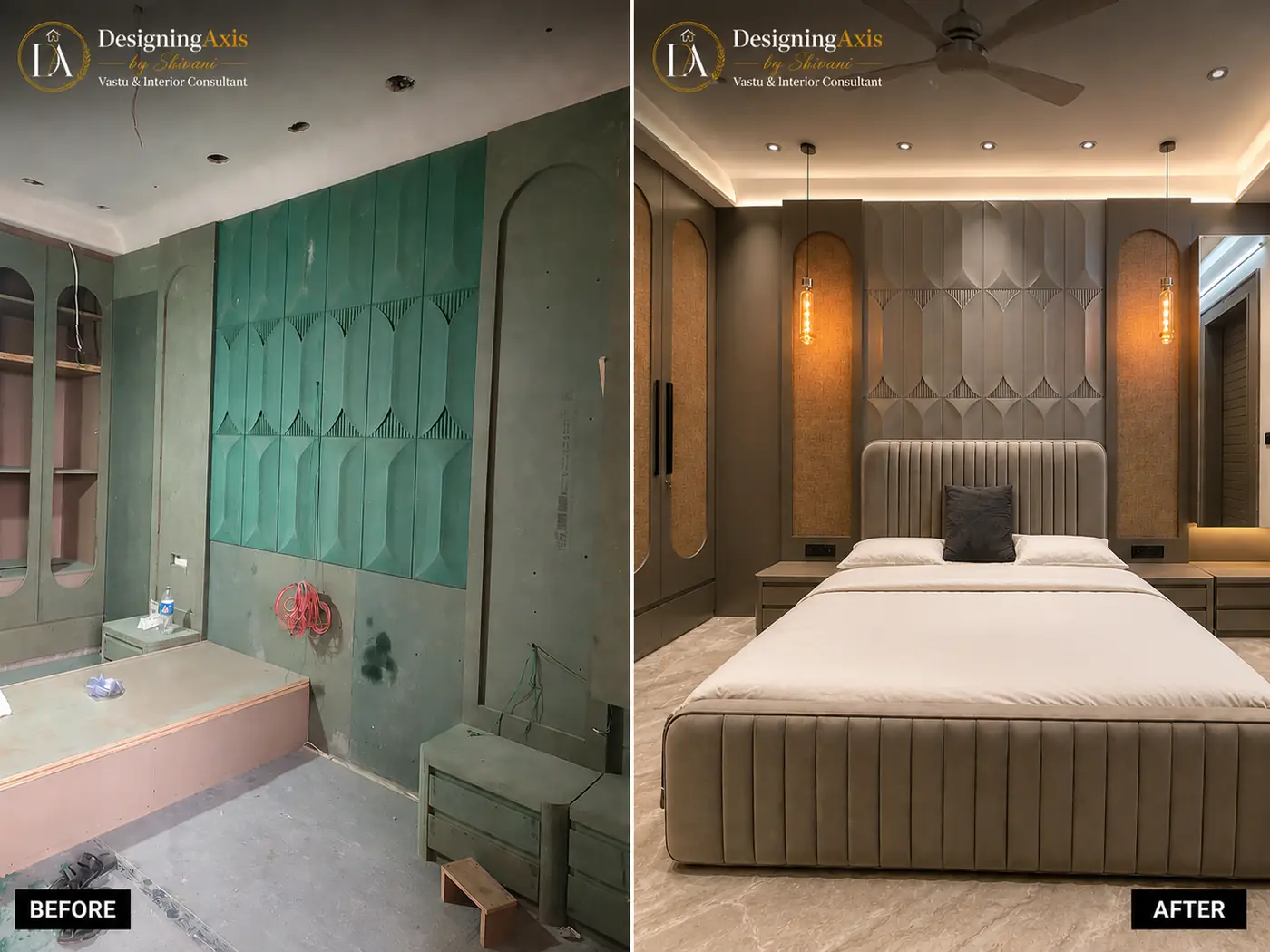 Master bedroom renovation before and after