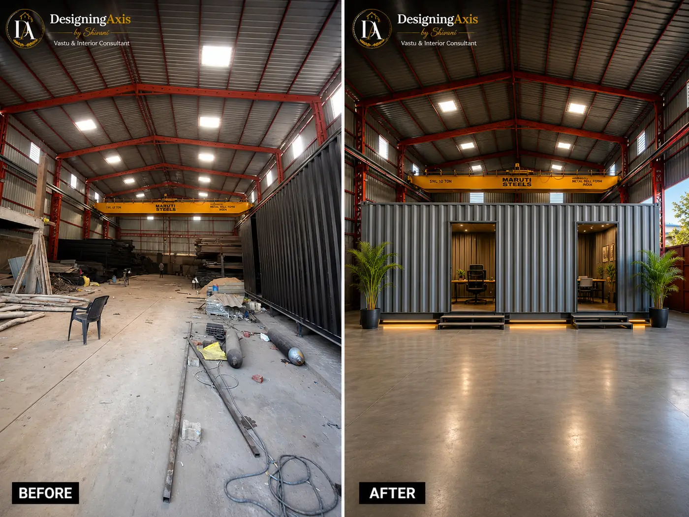 Commercial office Vastu correction before and after