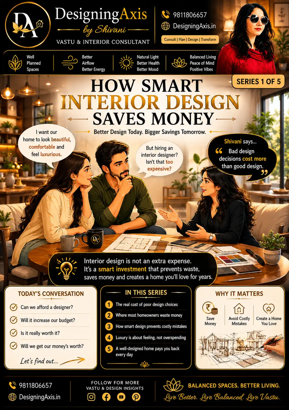 How smart interior design planning saves money — 2BHK guide by DesigningAxis Shivani Mathur