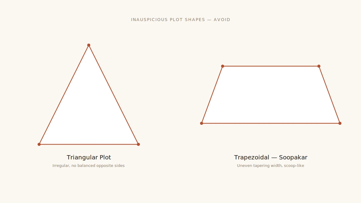Triangular and trapezoidal Soopakar plot shapes to avoid — DesigningAxis by Shivani