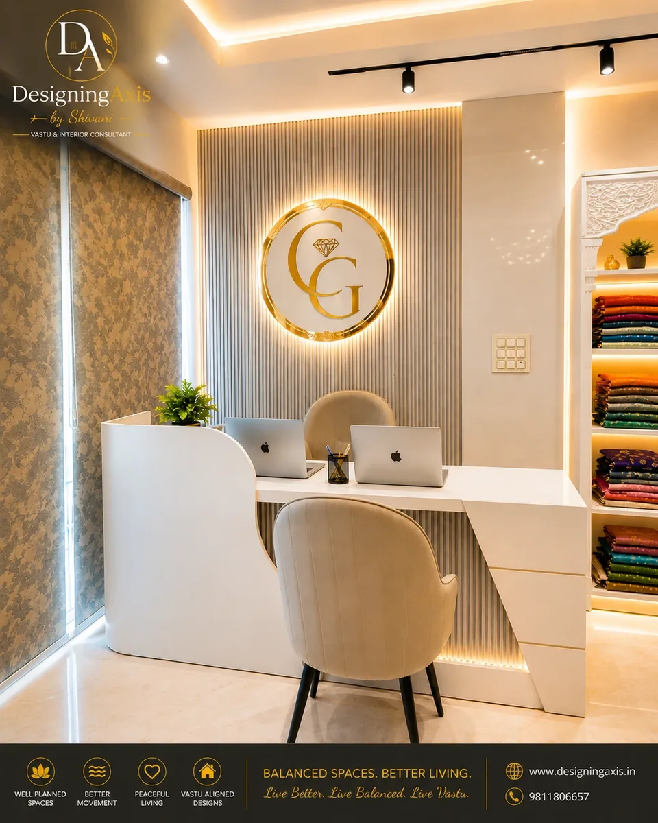 Reception and cash counter — ethnic wear showroom, Kavi Nagar
