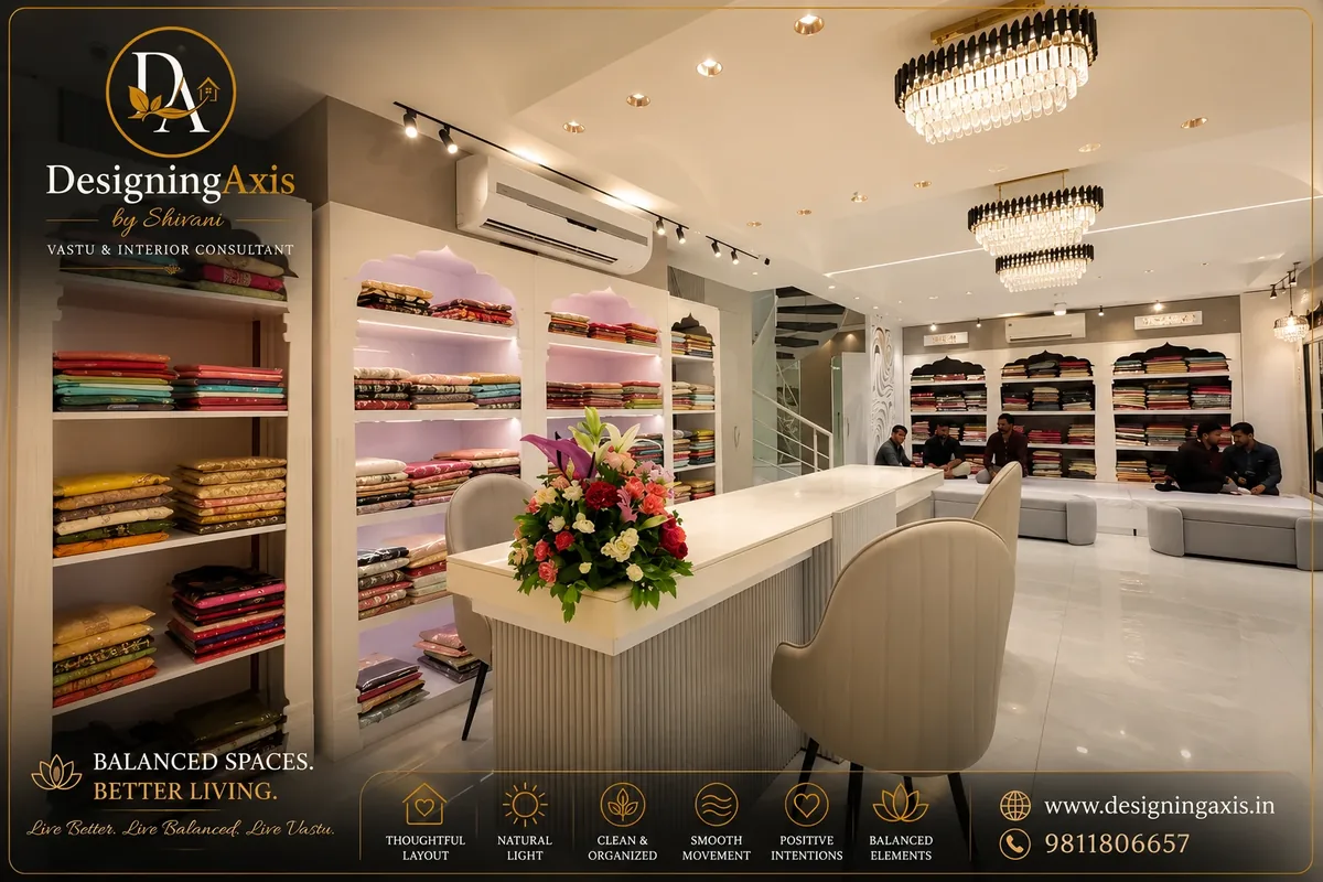 Ethnic wear showroom interior, wide view — Kavi Nagar, Ghaziabad
