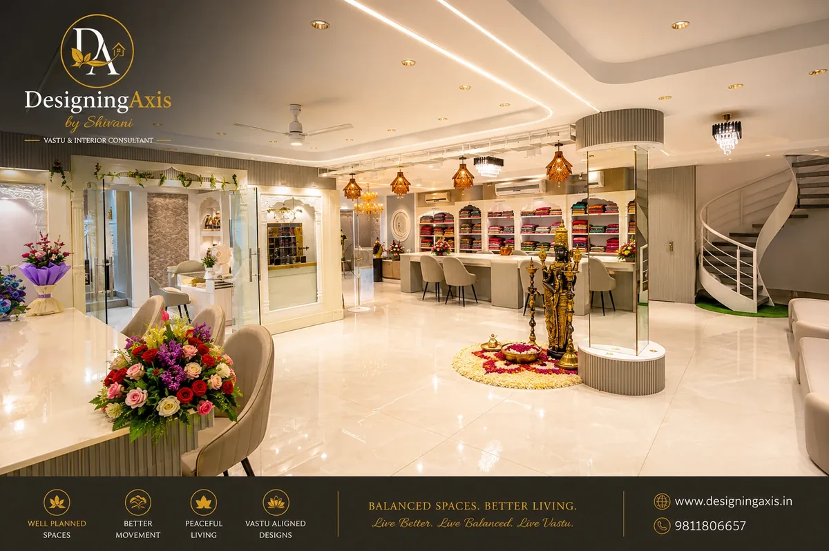 Ethnic wear showroom interior, wide view — Kavi Nagar, Ghaziabad